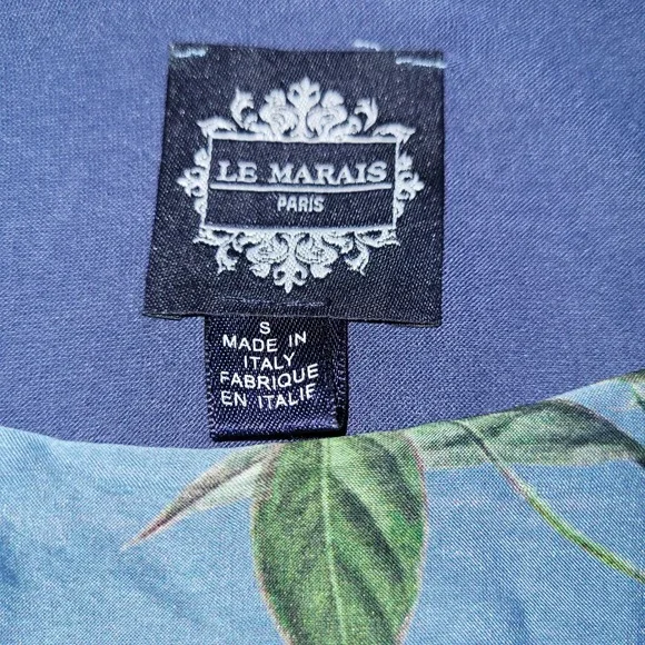 LE MARAIS PARIS Silk Floral Bell Sleeve Blouse Top Made in Italy Size S Lined - Picture 6 of 11